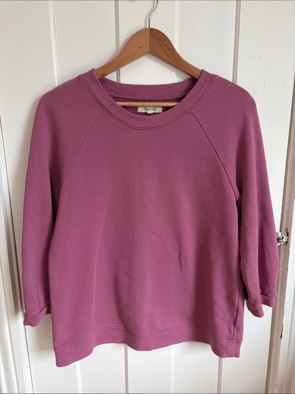 Madewell Rose-Pink Crewneck terry cotton Sweatshirt